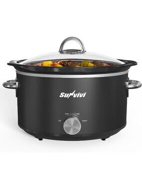 Compact 4QT Slow Cooker, Mini Food Warmer with 3 Settings, Removable Pot